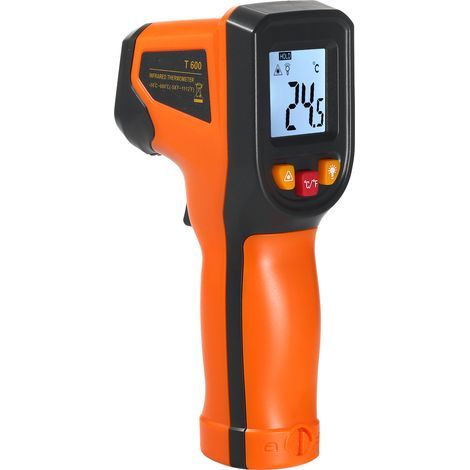 Termometro a infrarossi -50℃600℃ Termometro digitale laser e sonda senza contatto Pistola di temperatura IR LCD Allarme per cucina/pizzeria Industriale (1/5)