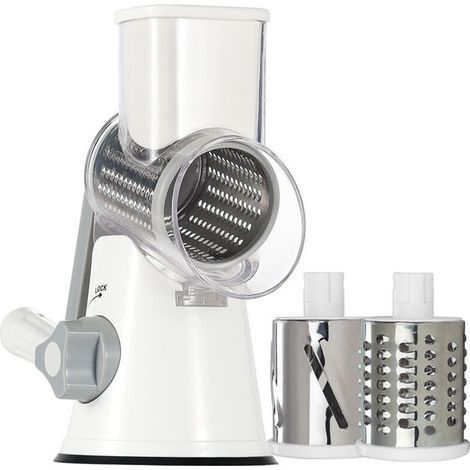 Ecleanfy - Râpe à Fromage, Râpe à Légumes avec 3 Lames de Tambour, Râpe Cuisine pour Une Coupe Plus Facile, Trancheuse à Légumes pour Le Fromage, Le Concombre, la Carotte, Les Noix
