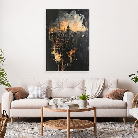Wandbild New York Skyline Retro Vintage City 60x90 (1/4)