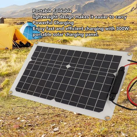 Kit Kit Solaire incl. Chargeur - Panneau 300W en ABS avec 2 Ports USB pour Camping/RV/Bateau (1/5)