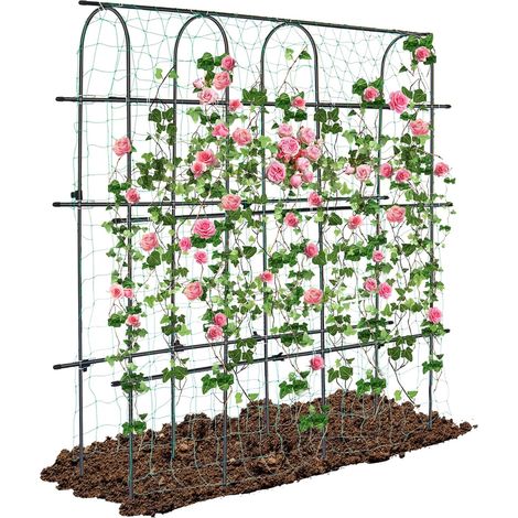 Climbing Plant Trellis 6ft x 6ft Stainless Metal Climbing Stand Cucumber Beans Fruit Vegetables Large Rustproof Metal Growing Trellis for Climbing Plants Indoor Outdoor (1/5)