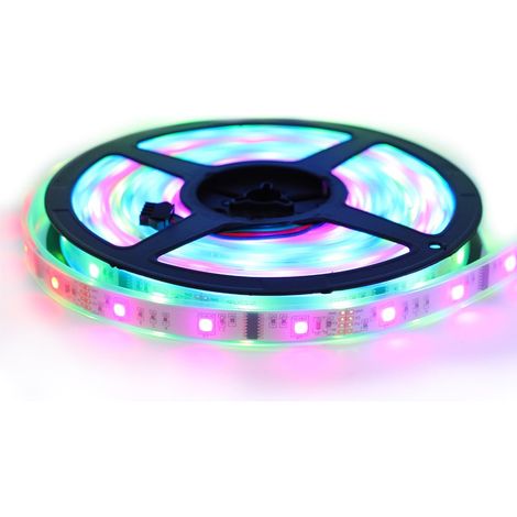 Ruban LED 5050 "6803 Magic LED " 5 Mètres RGB Étanche (IP67) Longueur: 5 mètres - Transformateur: Alimentation Inclus - Controleur- telecommande: Contrôleur télécommande Inclus (1/4)