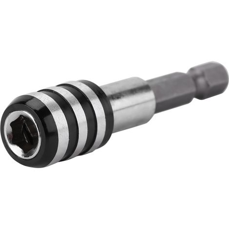 Porte-embout de vissage à douille hexagonale 1/4 pouce, à dégagement rapide, trois rainures noir et blanc, 60 mm