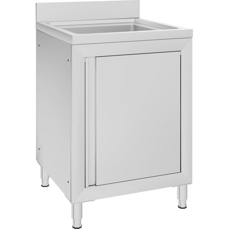 Fregadero de cocina profesional acero inoxidable 60x60x96 cm