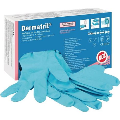 Honeywell 100x Einweghandschuhe Dermatril 740 blau Gr. 11 - 740/11