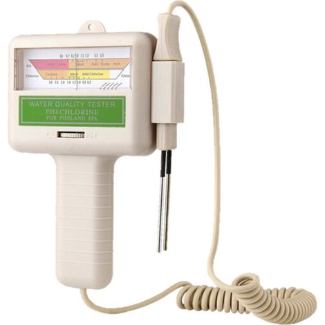 PC-101 Testeur de chlore (Cl2) et de pH — Testeur portable de qualité de l'eau pour piscine, spa et aquarium — Moniteur de mesure (1/5)