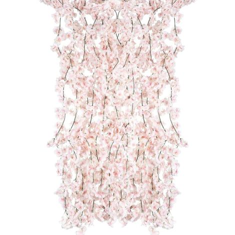 Fleurs artificielles en Soie Fleur de Cerisier Guirlande Vigne Suspendue pour Mariage Décoration de Jardin Maison 4 Pack (Rose)