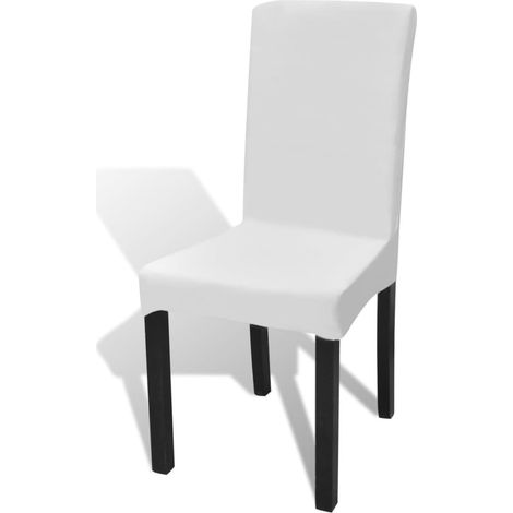 Maison Exclusive - Funda de silla elástica recta 4 unidades blanc