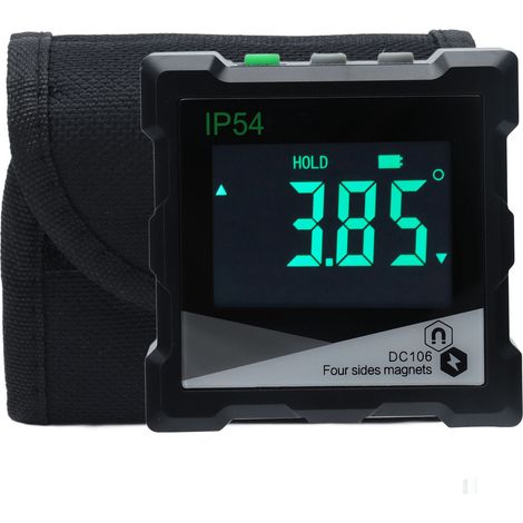 Rapporteur d'angle numérique 4x90° avec écran LCD, inclinomètre magnétique étanche IP54 (1/5)