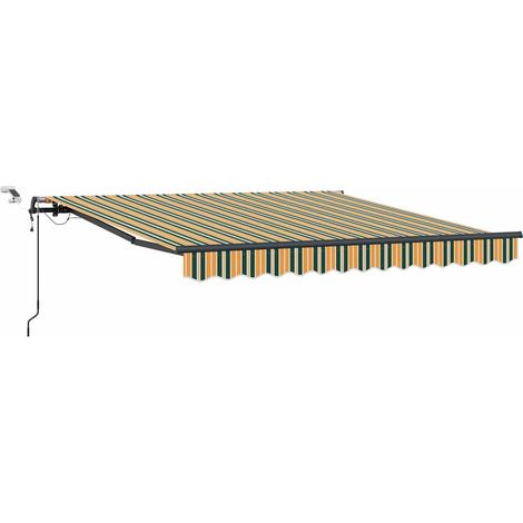 Maison Exclusive - Tessuto per Tenda Verde e giallo 350 x 250 cm Poliestere (1/5)