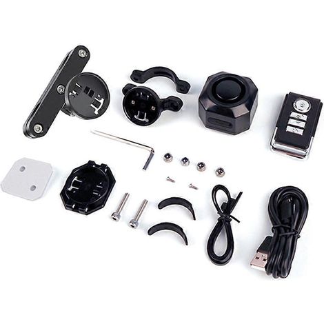 Alarma antirrobo para bicicleta con carga USB y control remoto. (1/5)