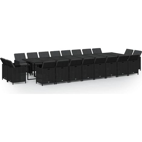 Maison Exclusive - Set da Pranzo da Giardino 21 pz con Cuscini in Polyrattan Nero (1/5)