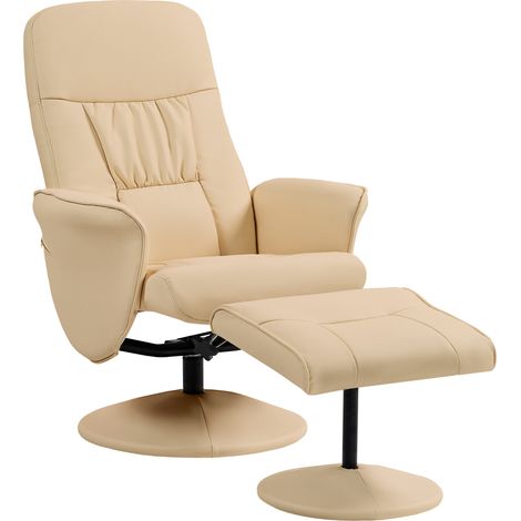 Fauteuil relax design contemporain SIMOA beige (1/5)