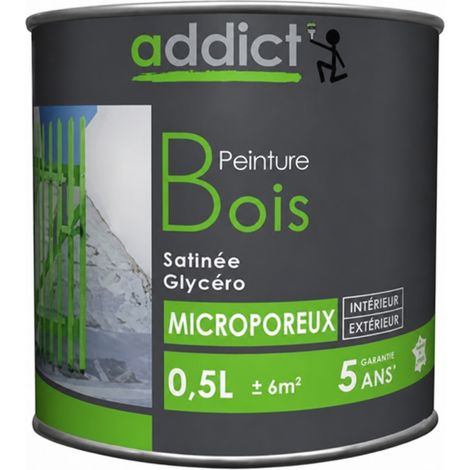 Peinture Bois Addict Brun 0.5l Protection Et Décoration Du Bois Longue Durée - Addict