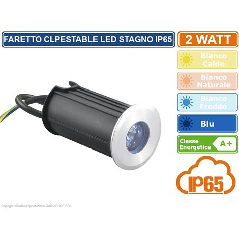 FARETTO LED INCASSO SEGNAPASSO CALPESTABILE DA INTERRAMENTO 2W IP65 LUCE CALDA FREDDA NATURALE BLU - Colore Luce: Bianco Freddo (1/2)