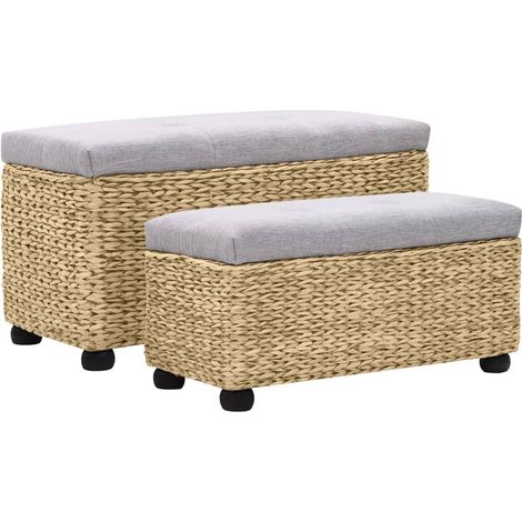 Sitzbank-Set 2-tlg. Seegras Grau
