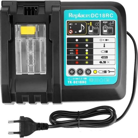 Chargeur makita 14.4V-18V DC18RC pour Batteries Makita 14.4V 18V LXT BL1430B BL1830B BL1840B BL1850B BL1860B (1/4)