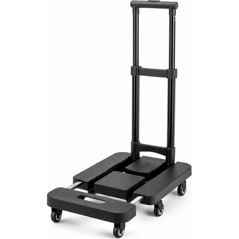 Carrello pieghevole portatile per spesa e bagagli nero 31 cm (1/5)