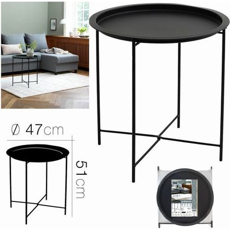 DK HOME MESA DE METAL NEGRA Diam 47 x 51 cm (1/4)
