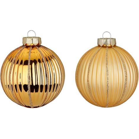 PALLINA DI NATALE IN VETRO ORO ANTICO OPACO O LUCIDO 8CM PREZZO CAD UNO