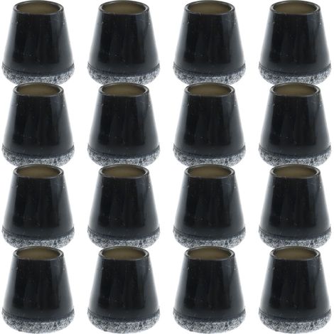 Lot de 16 Embouts de pied, Silicone et feutre, Noir, Rond, 15-18 mm, Pour chaise(Q3 : Nouveaux produits pour le mois d'août)
