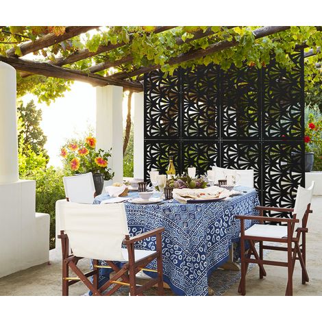 WINDSHELL - Panneau ajouré en PVC - Brise-soleil - Dimension : 50x150 cm - Couleur : noir