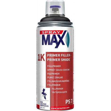 Apprêt carrosserie - SprayMax 1K - Noir - Aérosol 400 ml - Améliore le pouvoir couvrant