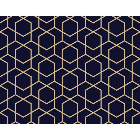 Decoración de exterior Oxford - Motiv geometrisches Muster - goldene Linien I DR078 (1/5)