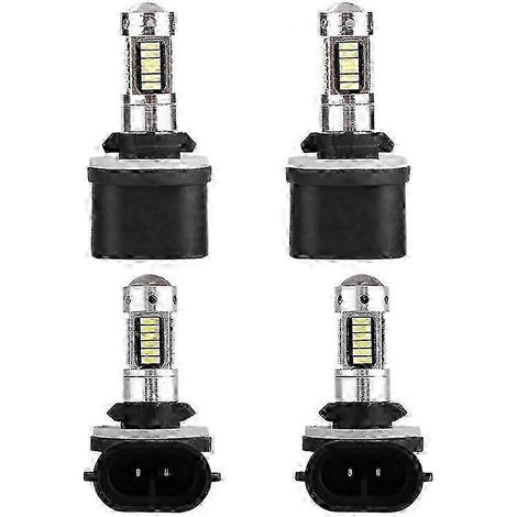 1 paire d'ampoules LED H27 881/880 pour voiture, ultra-lumineuses (6500K), pour feux de brouillard et feux de jour (DRL), 12V, 550LM, H3/H1/881/880. (1/5)