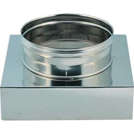 Riduzione inox da quadra a tonda : Diametro - Ø200 base 250x250