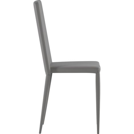 Sedia Cleo grigio chiaro in similpelle con struttura in metallo e design impilabile - Stones - Set 4 sedie, imbottitura confortevole (1/5)
