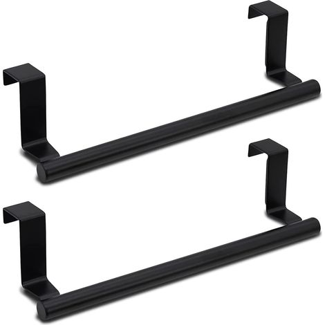 Toallero de 2 piezas para sobre la puerta, práctico toallero, barra para toallas, toallero, toallero de baño sin taladro, adecuado para cocina, baño, etc. (1/5)