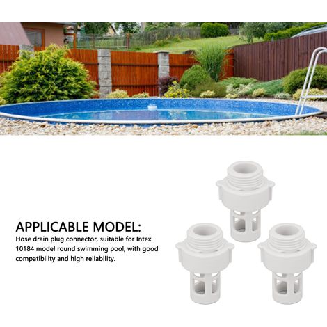 Ablassstopfen für Intex-Schlauch 10184 – 3er-Packung, 25-mm-Kunststofffittings für runde Pools (1/5)