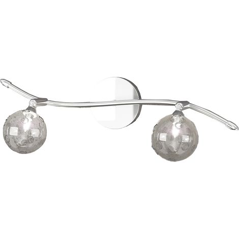 Applique Contemporanea Orizz Super Ball Metallo Cromo Vetro Pirex 2 Luci G9 (1/3)