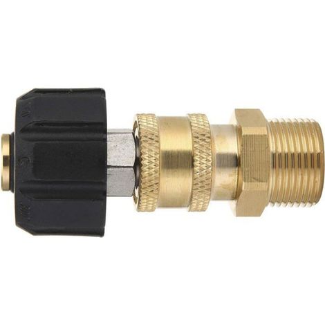 Kit Adaptateur M22 14 mm vers Raccord Rapide 1/4 Pouces pour Nettoyeur Haute Pression - 1 Pièce (1/4)