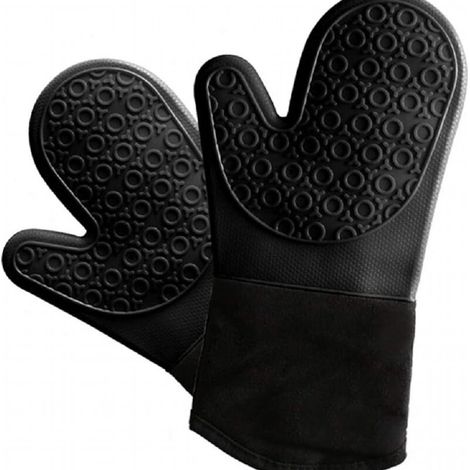 Gants en silicone résistants à la chaleur - résistants à la chaleur jusqu'à 500 °C, adaptés pour les grillades, les fours et les micro-ondes. (1/4)