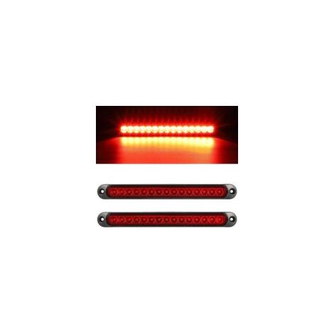 Adatto per Lntyq Confezione da 2 strisce di luci posteriori per freni di rimorchio, 12-24V 15 LED, luci posteriori impermeabili, luci di guida, luci di identificazione, adatte per camion fuoristrada, 