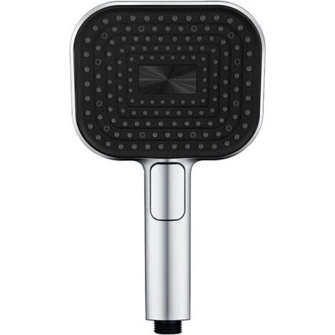 Pommeau de Douche Economie Deau, Anti Calcaire Douchette【Silicone de Qualité Alimentaire】, Haute Pression, Douchette Grande, 3 Modes de Jet, Chrome (1/5)