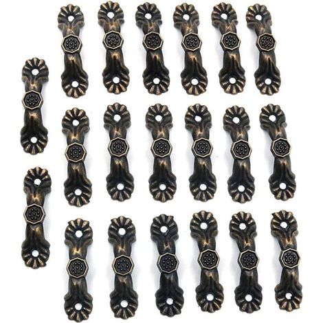 CSPARCV Set mit 20 praktischen, dekorativen Türgriffen – 37 x 10 mm – Antike Möbelgriffe – Knöpfe für Schmuckkästchen aus Holz – Griffe für Küchenschubladen (1/4)