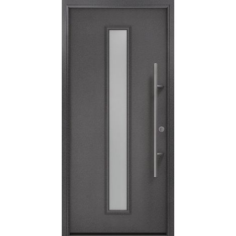 Puerta de entrada metálica PRO ant. CH703 Satinato B1100mm H2100mm izquierda RC2 DIN EN1627