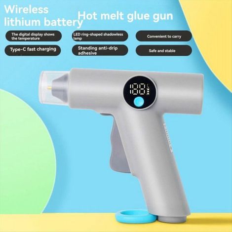 1 à colle thermofusible, écran LCD, préchauffage rapide, bâtons de colle inclus, pour loisirs créatifs et école (1/5)