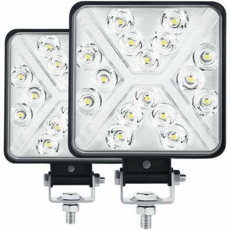 Pair 4” Phare de Travail LED Tracteur 300W 12000LM 6000K Phare LED 4x4 IP67 Feux Additionnels LED Moto Carré 8D Lentille Extrêmement Haute Luminosité pour Tracteur SUV Camion Garage Jardin,de DEBUNS