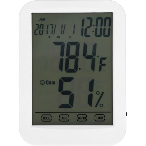 Thermomètre numérique hygromètre écran tactile LCD température humidité testeur bureau maison (1/5)