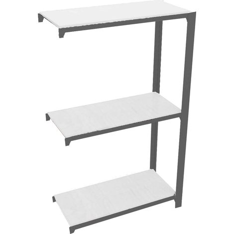 Estantería metálica sin tornillos OFFICLICK de 3 estantes (100x90x30cm) ANTRACITA Y BLANCO (1/4)