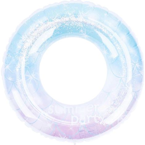 Bouée gonflable à paillettes, 90 cm, colorée, tailles adulte et enfant, pour piscine et plage, fêtes aquatiques.-AquaForge (1/5)