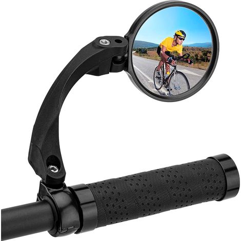 Espejo retrovisor derecho redondo para bicicleta - negro (1/5)