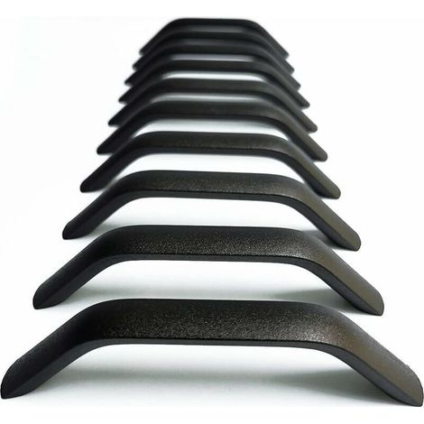 Lot de 10 poignées de meuble 128 mm – Acier inoxydable noir mat – Installation facile avec vis M4 – Pour armoires et tiroirs (1/5)