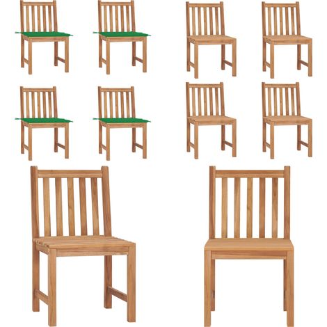 Gartenstühle 4 Stk. mit Kissen Massivholz Teak - Teakholzmöbel - Gartenstühle - Outdoormöbel - Esszimmerstühle - Balkonmöbel - Home & Living (1/5)