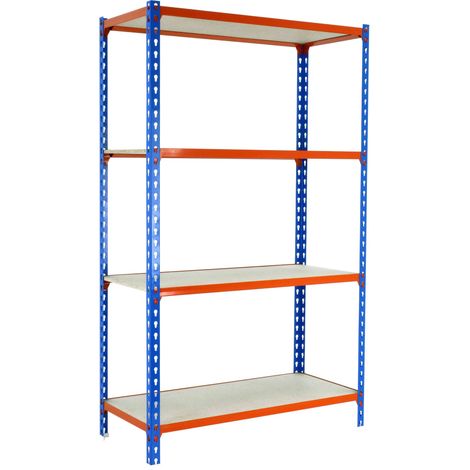 Estantería SIMONRACK Maderclick mini 4/300 1500 azul/naranja/madera (1/5)
