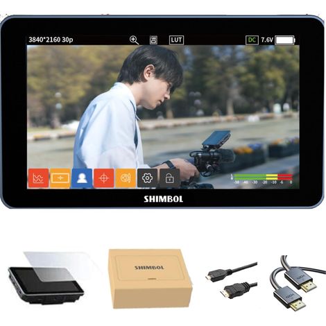 Moniteur de caméra M5 de 5,5 pouces, HDR/1200 Nit 4K 30 entrée / sortie HDMI plein écran contrôle tactile 3D lut 1920 x 1080 Type-C Moniteur de caméra (1/5)